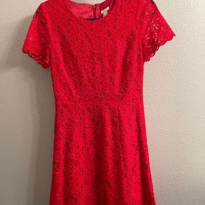 JCrew Factory Red Lace Dress